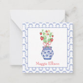 中華石見花瓶赤いちご贈答用エンクロージャー ノートカード (正面)