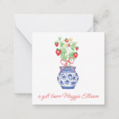 中華石見花瓶赤いちご贈答用エンクロージャー ノートカード (正面)