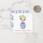 中華石見花瓶赤いちご贈答用エンクロージャー ノートカード (正面/裏面インサイチュ)