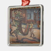 中華街のパレードの眺め メタルオーナメント (左)