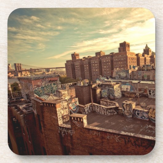 中華街の屋上の落書き コースター (正面)