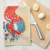 中華街サンフランシスコのふきん キッチンタオル (四つ折り)