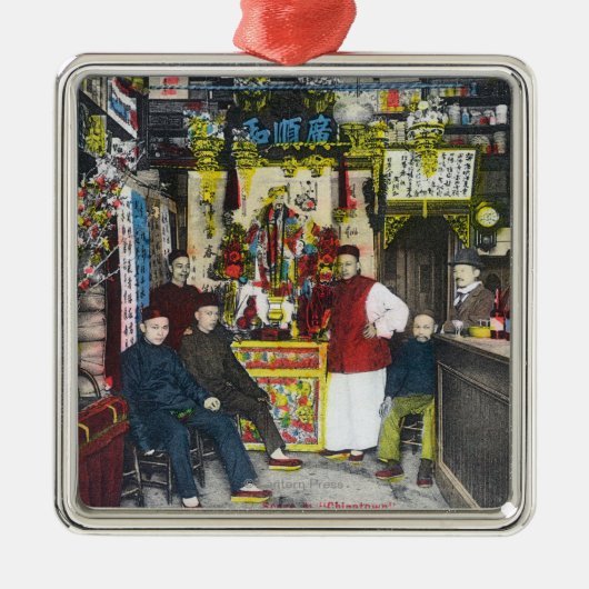 中華街SceneHanford、カリフォルニア メタルオーナメント (正面)