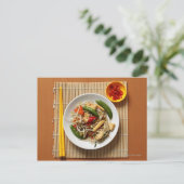 中華風の唐辛子入り炒め野菜 ポストカード (スタンド正面)