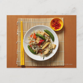 中華風の唐辛子入り炒め野菜 ポストカード