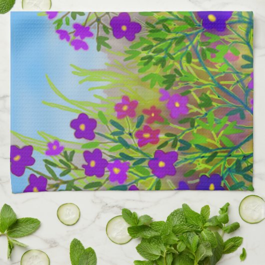 中西部の国の野生の花の台所タオル キッチンタオル (折り畳み)