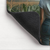 中西部の少女が竜巻を見る マウスパッド (コーナー)