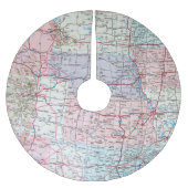中西部アメリカの道路地図 ブラッシュドポリエステルツリースカート (正面)