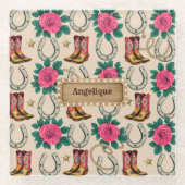 中西部パーソナライズされたプリンセス設計者 ガラスコースター (正面)