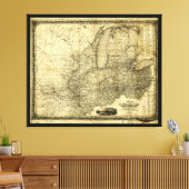 中西部州の統一された地図(c 1840) キャンバスプリント (インサイチュ (リビング))