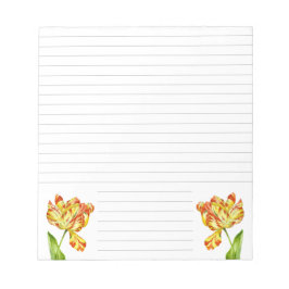 中規模のメモ帳に燃えるようなチューリップ ノートパッド