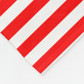 中赤と白形サイズ横ストライプ線 フリースブランケット (角)