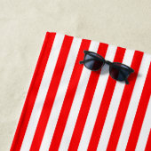 中赤と白形サイズ縦ストライプ数 ビーチタオル (インサイチュ)