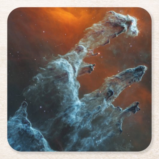 中赤外創造の柱。 スクエアペーパーコースター (正面)