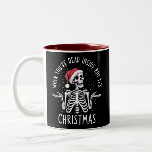 中身が死んでるのにクリスマスシーズンな件 ツートーンマグカップ (左)