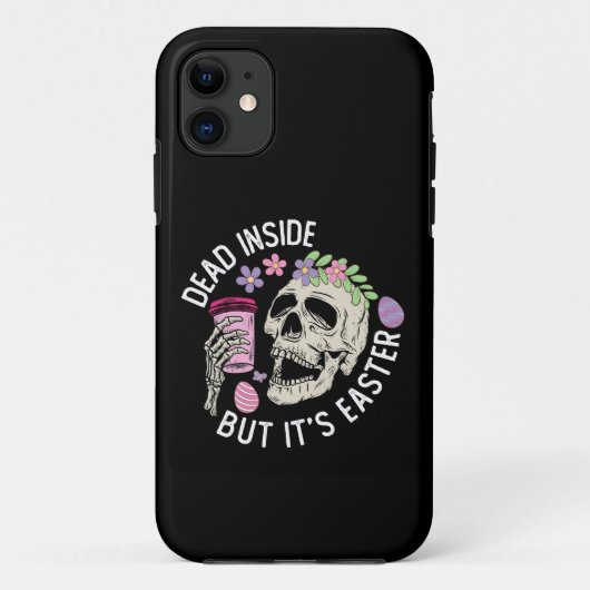 中身は死んでるけどイースターだ Skull コーヒー たまご Case-Mate iPhoneケース (裏面)