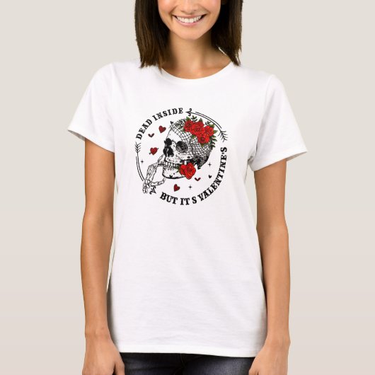 中身は死んでるけどバレンタインデー Tシャツ (正面)
