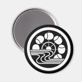 中輪に水に槌車 マグネット (正面/裏面)