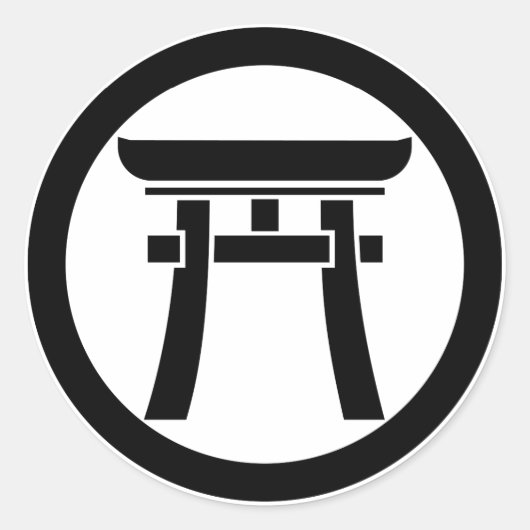 中輪に鳥居 ラウンドシール (正面)