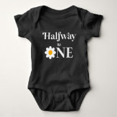 中途一レトロデイジー半誕生日 ベビーボディスーツ (正面)