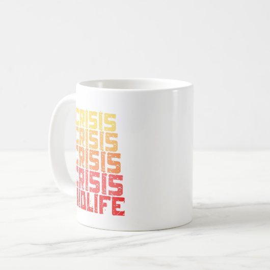 中途半端おもしろい危機 コーヒーマグカップ (正面左)