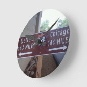 中途半端なポイント、デトロイトシカゴ ラウンド壁時計 (傾斜)