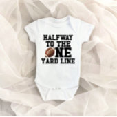 中途半端に1ヤードラインサッカーハーフ誕生日 ベビーボディスーツ