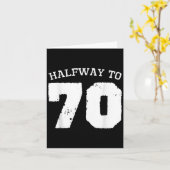 中途半端70 _ 35誕生日35歳半和 カード (黄色い花)