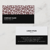 中途半端 – 8花びら – 濃い茶色（白） 名刺 (正面/裏面)