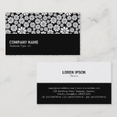 中途半端 – 8花びら – 白オンブラック 名刺 (正面/裏面)