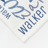 中長名パターン青と白のベビー フリースブランケット (角)