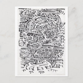 中間のインクスケッチ ポストカード