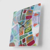 中間のパネルIII スクエア壁時計 (傾斜)