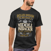 中間のラインバックを十分に熱狂する得る Tシャツ (正面)
