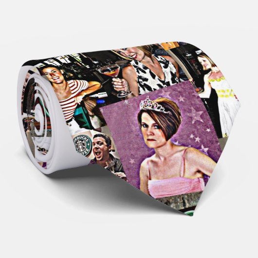 中間の女の子および林のタイ ネクタイ (ロール)