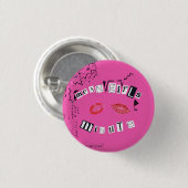 中間の女の子の微細なロゴボタン 缶バッジ (正面&裏面)
