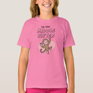 中間の姉妹-猿のTシャツ Tシャツ