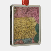 中間の州の地図 メタルオーナメント (右)