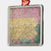 中間の州の地図 メタルオーナメント (左)