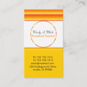 中間の幾何学的なジグザグパターンで平手で打って下さい 名刺 (正面)