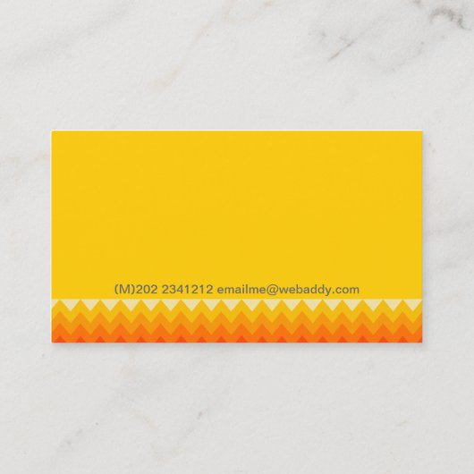 中間の幾何学的なジグザグパターンで平手で打って下さい 名刺 (裏面)