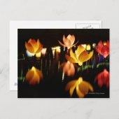 中間の秋のフェスティバルのためのはす定形ランタン ポストカード (正面/裏面)