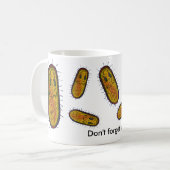 中間の細菌のマンガのキャラクタ コーヒーマグカップ (正面左)