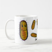 中間の細菌のマンガのキャラクタ コーヒーマグカップ (左)