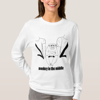 中間のTシャツの猿 Tシャツ