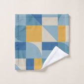 中間ジオメトリ抽象芸術シェイプパターン バスタオルセット (ウォッシュタオル)