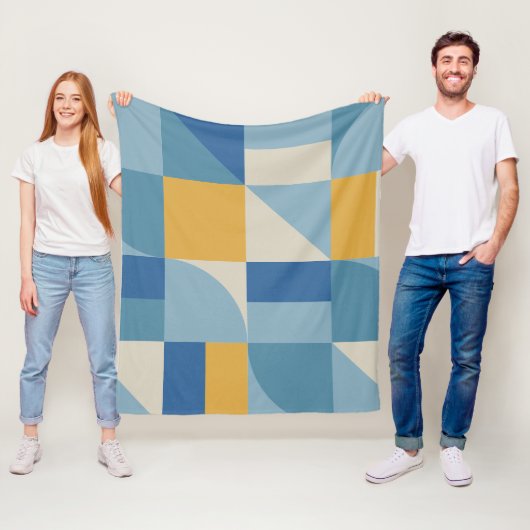 中間ジオメトリ抽象芸術シェイプパターン フリースブランケット (インサイチュ)