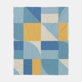 中間ジオメトリ抽象芸術シェイプパターン フリースブランケット (正面)