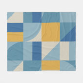 中間ジオメトリ抽象芸術シェイプパターン フリースブランケット (正面(横))