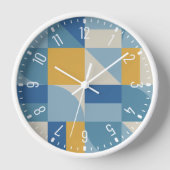 中間ジオメトリ抽象芸術シェイプパターン 壁時計 (正面)